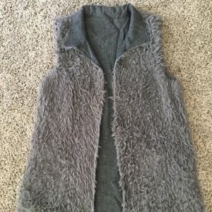 Gray Fuzzy Vest (Reversible)